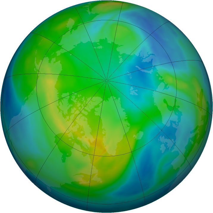 Arctic ozone map for 06 November 2006